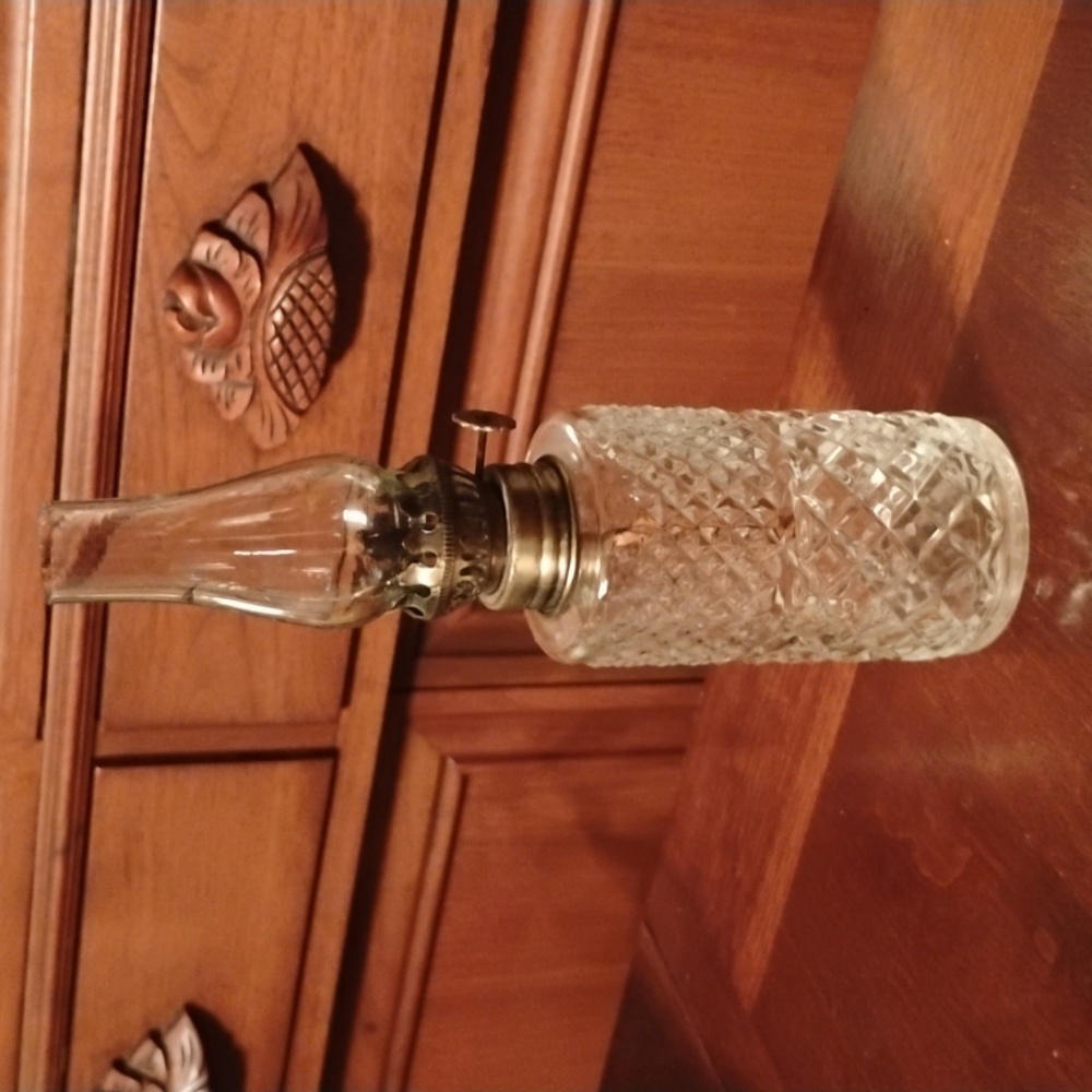 Anchor Hocking Glass Lantern with Brass Detail